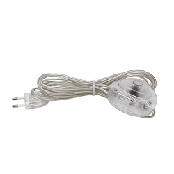 Interruptor eléctrico de pie con cable, 2,5 a 250 v, 3 m, transparente