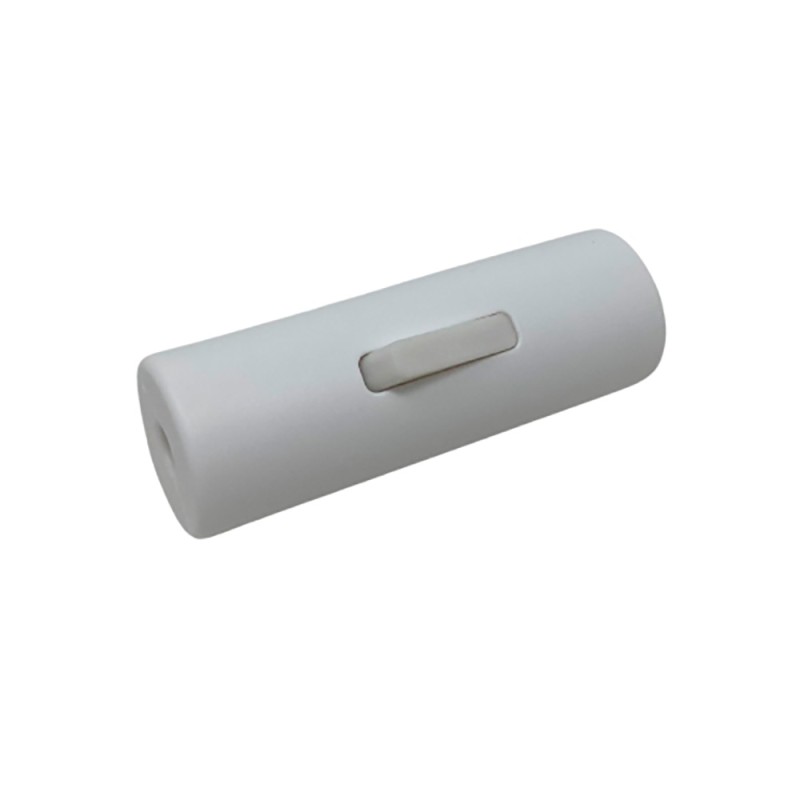 Interruptor cilíndrico unipolar, blanco