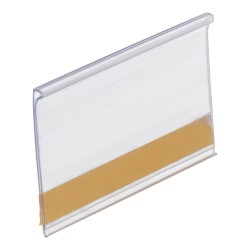 Etiquetero portaprecios adhesivo transparente, 70 x 40 mm