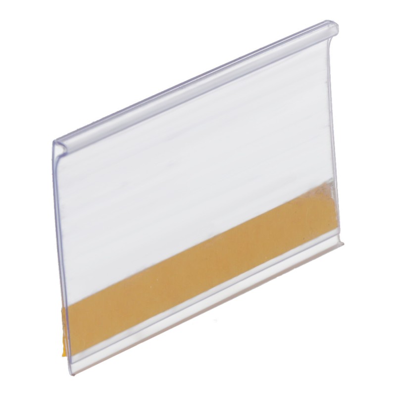 Etiquetero portaprecios adhesivo transparente, 70 x 40 mm