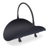 Cesta metálica para leña, color negro, 48 x 35 x 38 cm