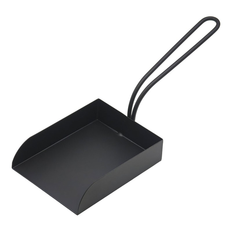 Recogedor de cenizas, metálico, color negro, 10 x 3 x 28 cm