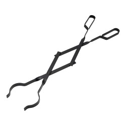 Tenaza metálica para chimenea color negro, 63 cm