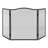 Pantalla chimenea plegable, color negro, 101 x 61 cm