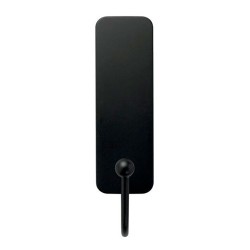 Gancho mediano, negro mate, 25 x 35 x 95 mm, 1 ud + 2 tiras, máx 1,3 kg