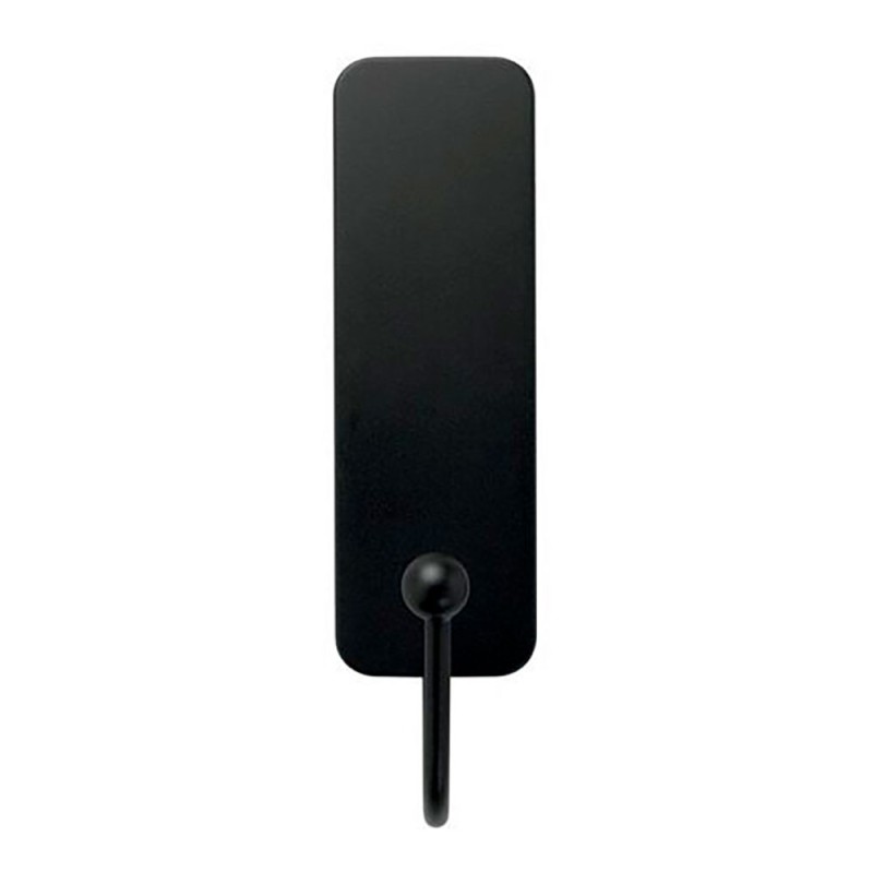 Gancho mediano, negro mate, 25 x 35 x 95 mm, 1 ud + 2 tiras, máx 1,3 kg