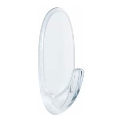 Gancho mediano trasparente, 25 x 60 x 25 mm, 2 uds + 4 tiras