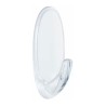 Gancho mediano trasparente, 25 x 60 x 25 mm, 2 uds + 4 tiras