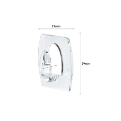 Mini ganchos, transparentes, 22 x 29 x 11 mm, 6 uds + 8 tiras, máx 225 g