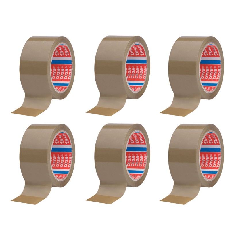 Cinta de embalar marrón 28 micras 50 mm x 66 m, 6 uds
