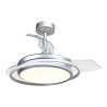 Ventilador de techo led 3cct aspas retráctiles antila mini 40 w 4000 lm plata, aspas ø92 cm, plafón ø40 cm, altura 38 - 48 c ...