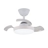 Ventilador de techo led 3cct aspas retráctiles hornet 32 w 3195 lm blanco, aspas ø56 cm, plafón ø26 cm, altura 34 - 44 cm