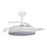Ventilador de techo led 3cct aspas retráctiles supereco 45 w 4400 lm blanco, ø106 cm, plafón ø48,5 cm, altura 32 - 42 cm