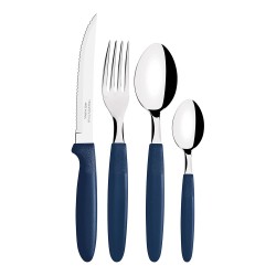 Cubertería 25 piezas ipanema mango azul