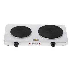 Cocina eléctrica dos quemadores 2500 w blanca, 46 x 26,5 x 7 cm