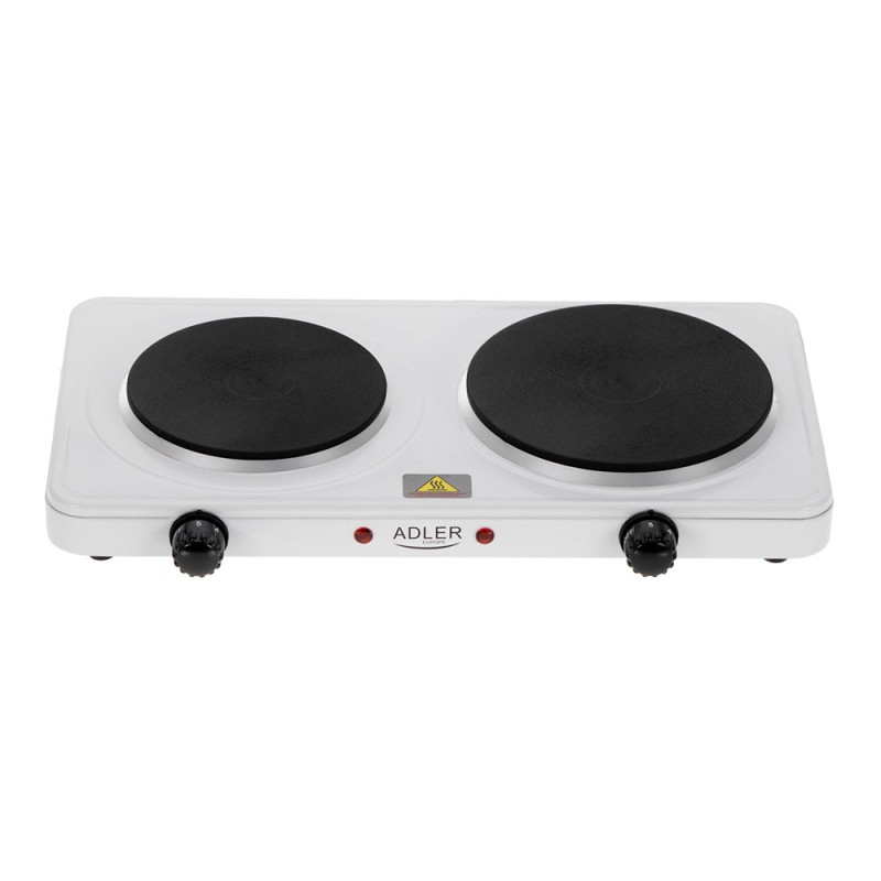 Cocina eléctrica dos quemadores 2500 w blanca, 46 x 26,5 x 7 cm