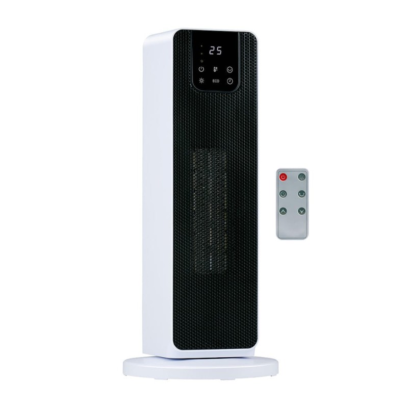 Calefactor de torre 800/2000 w, blanco, 21 x 21 x 46 cm