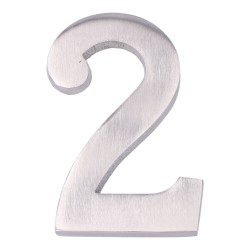 Número 2 niquel mate 10cm fijación invisible