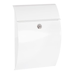 Buzón individual exterior, pequeño, galan, acero, blanco, 21 x 7,5 x 29 cm