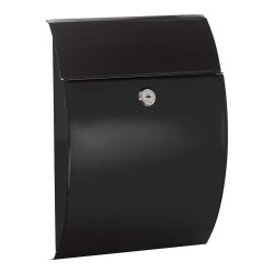 Buzón individual exterior, pequeño, galán, acero, negro, 21 x 7,5 x 29 cm