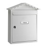 Buzón individual exterior, mediano, visit, acero, blanco, 30 x 11 x 36 cm