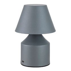 Lámpara metálica led 3cct de mesa recargable 2 w 200 lm, gris, ø110 x 163 mm