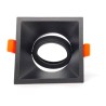 Aro halógeno basculante de empotrar, profundo, cuadrado, negro, 90 x 90 x 42 mm