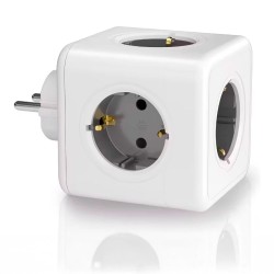 Clavija modular 5 tomas schuko 2p+t 16 a 3680 w 250 v~ blanca compatible con ref 40292, 40293