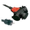 Adaptador multiple schuko goma ip44 2p+t 16 a 250 v~ 10 m de cable 3g2,5 mm negro
