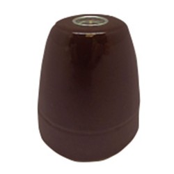 Portalámparas cerámico vintage e27 4 a 100 w 250 v~ marrón, ø47 x 59 mm