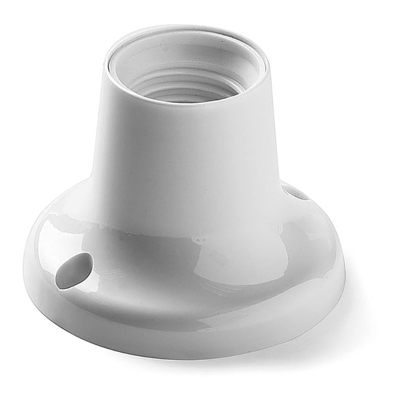 Portalámparas superficie zócalo recto e27 blanco