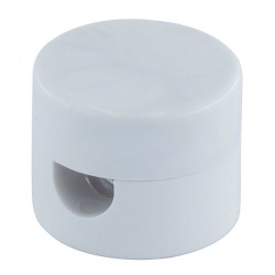 Sujetacables de plástico, redondo, blanco, 5 uds