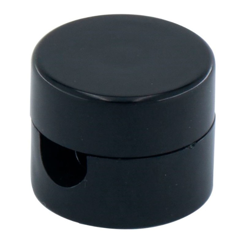 Sujetacables de plástico, redondo, negro, 5 uds