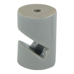 Sujetacables porcelana cilíndrico en v negro, 5 uds, ø20 x 30 mm