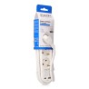 Prolongador con 3 tomas 2p+t schuko, con interruptor, 2 usb a + c, 16 a 250 v, cable h05vv-f, 3g1,5mm de 1,5 m, blanco