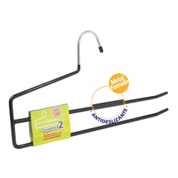 Percha antideslizante para 2 pantalones, color azul