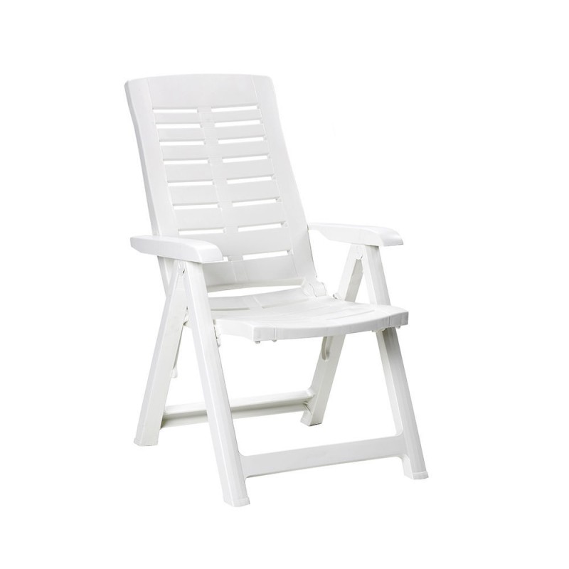 Silla plegable multiposicionnes color blanco
