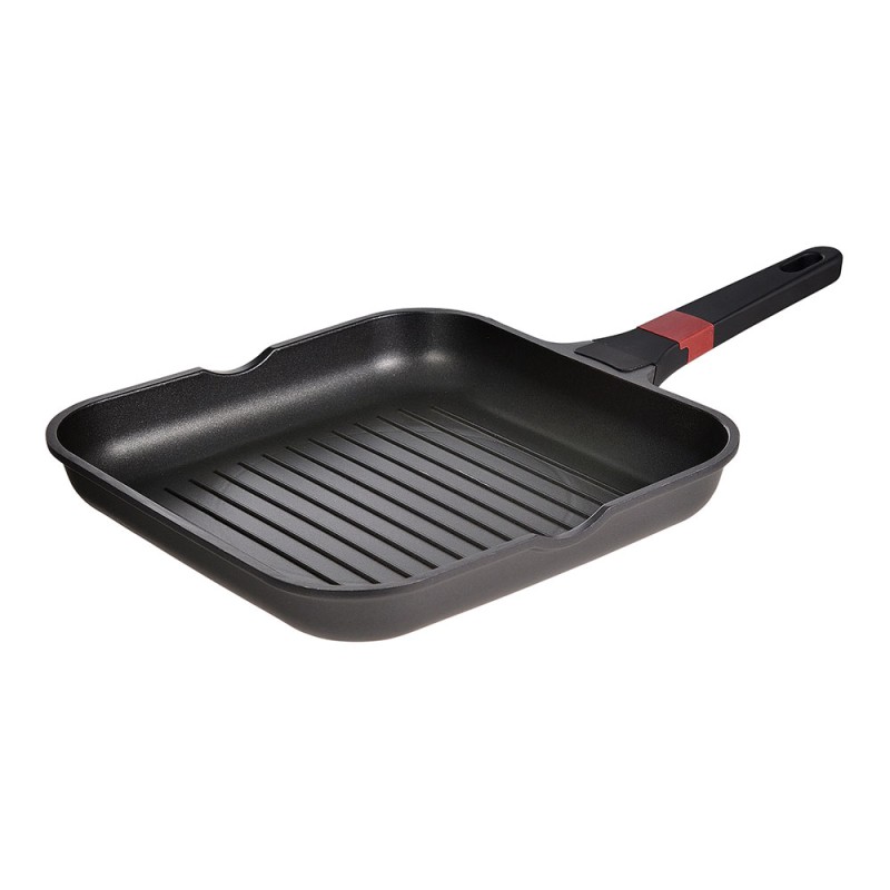Sarten asador aluminio fundido, inducción, denia experto 28 x 28 x 4,5 cm