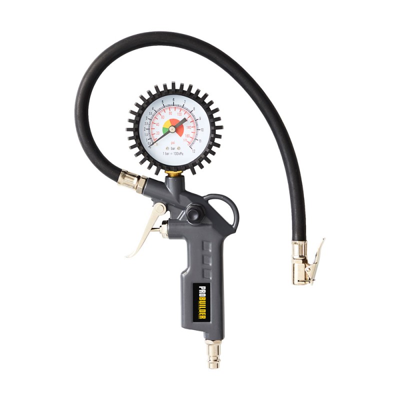 Pistola de inflado con manómetro 0-12 bar