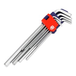 Llaves allen cr-v de brazo largo, juego 9 piezas, (métrico)