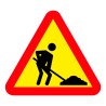 Señal vial peligro obras, pvc, 50 x 50 cm
