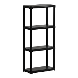 Estantería línea tempo con 4 estantes de polipropileno negro, 60 x 30 x 133 cm