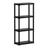 Estantería línea tempo con 4 estantes de polipropileno negro, 60 x 30 x 133 cm