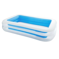 Piscina hinchable rectangular pvc con 2 cámaras de aire, depuradora no incluida, 262 x 175 x 56 cm