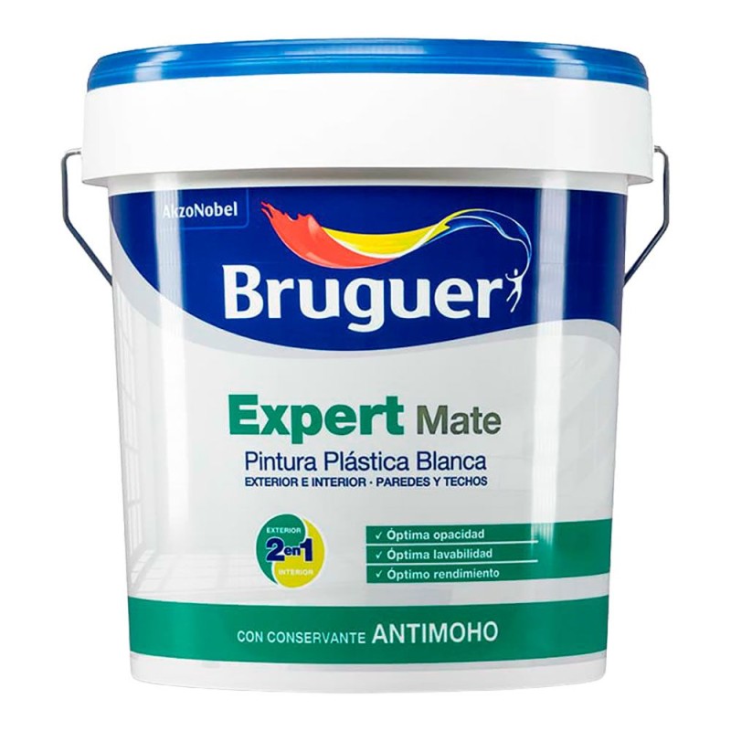 Pintura plástica acrílica estirenada interior / exterior antimoho expert blanco mate 15 l