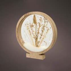 Círculo de madera con microleds 25 leds 4,30 x 25 x 27,5 cm