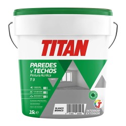 Pintura plástica acrílica estirenada interior / exterior t-3 blanco mate 15 l