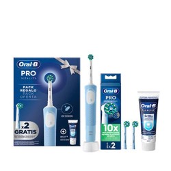 Cepillo eléctrico oral-b pro vitality + 2 recambios + pasta advance
