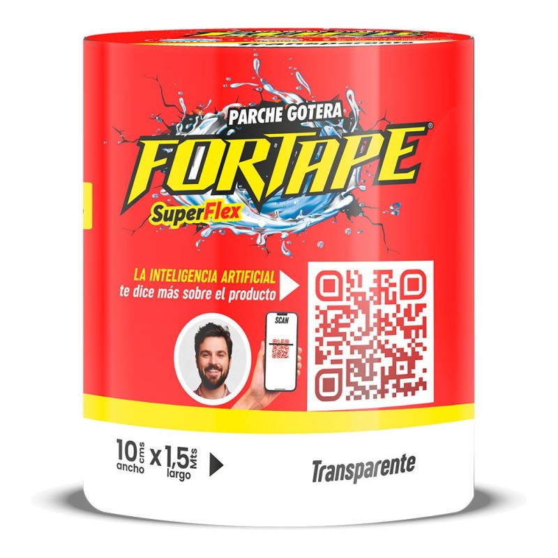 Cinta parche tapa gotera transparente pvc rollo 10 x 150 cm