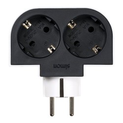 Adaptador giratorio schuko 2 tomas 16a 250 v~
